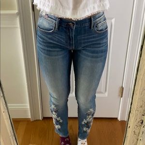 Flower Embroidered Jeans